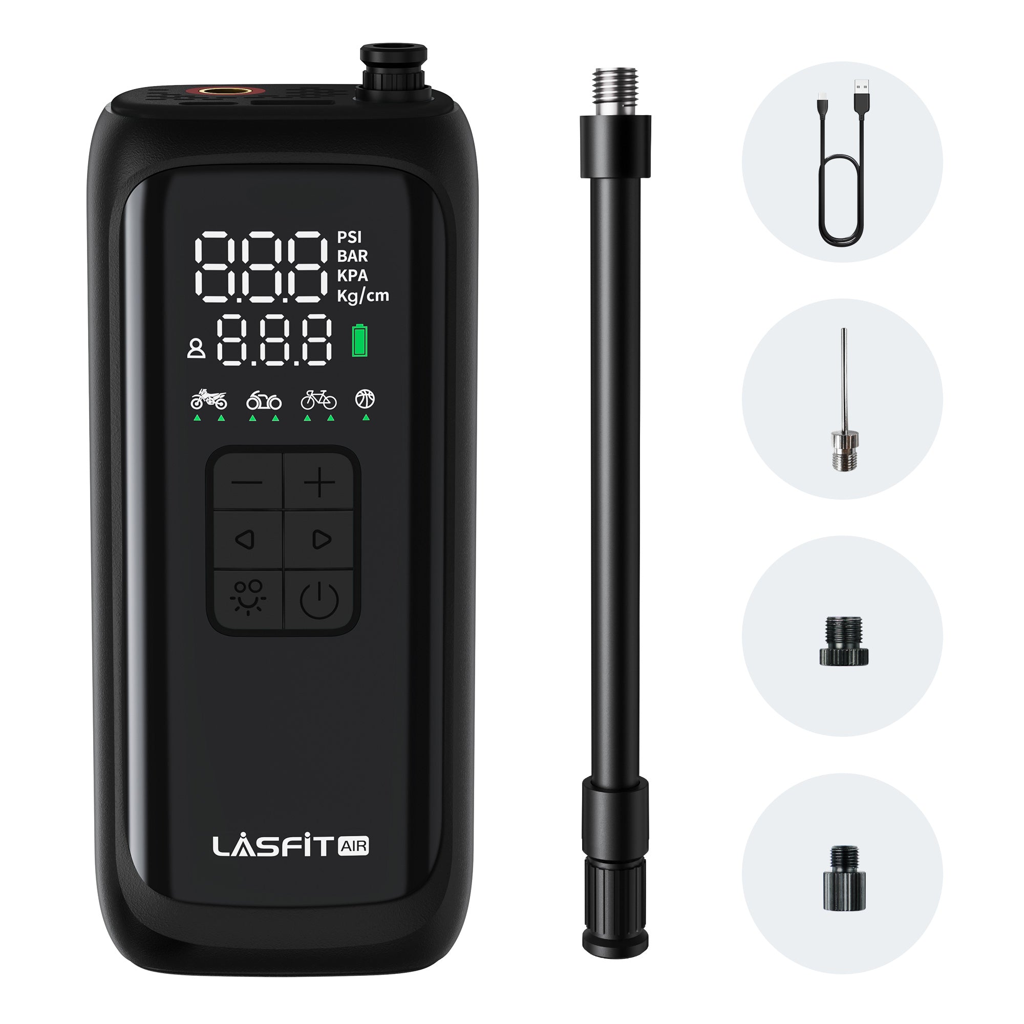 LASFIT AIR BM1 Mini Tire Inflator for Riders, for Bike & Motorcycle: Ride Smoother, Ride Safer!